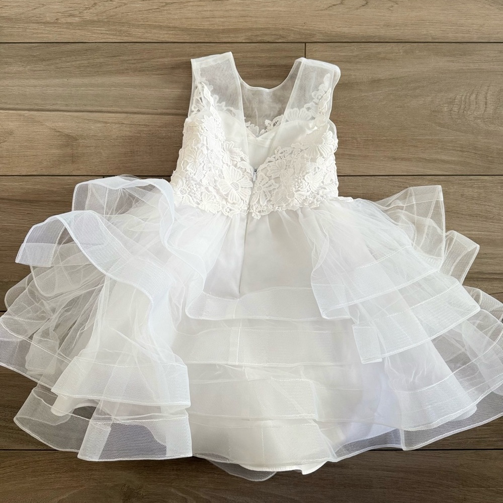 White tulle Flower Girl Lace Dress 3T - Picture 6 of 9